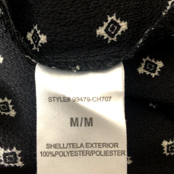 Have Aztec black print Keyhole back cold shoulder Top Size Medium - Picture 4 of 9